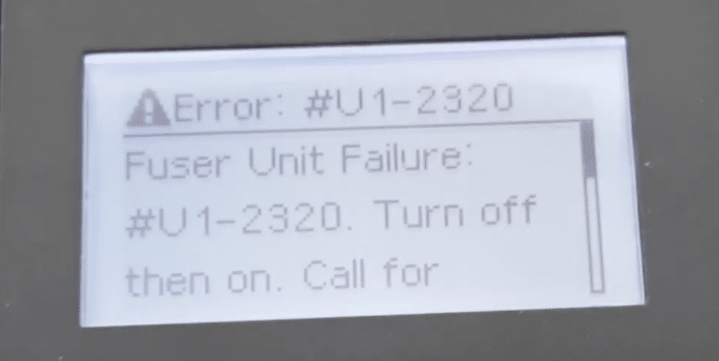 How to Fix Fuser Unit Failure Error U12320